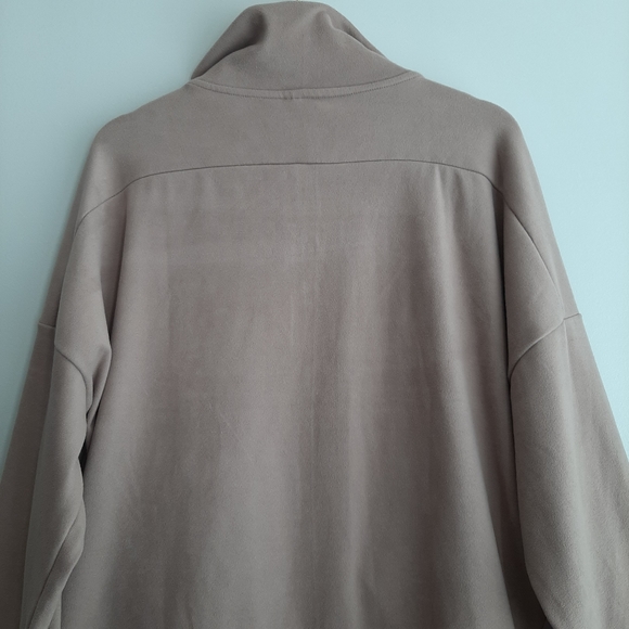 ๐ MONDETTA Light Fleece Jacket Full-zip Taupe PLUS Sz XXL - Picture 7 of 10